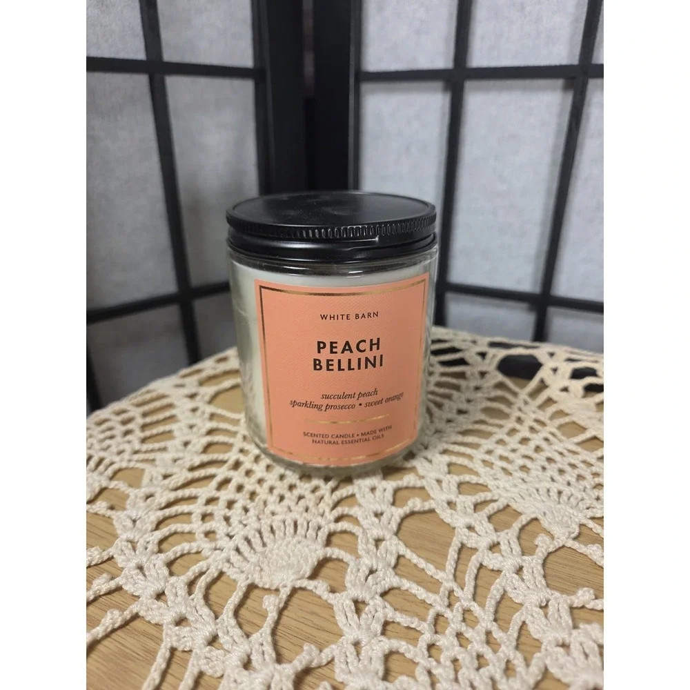 Bath & Body Works Single Wick 7oz Peach Bellini Candle NEW